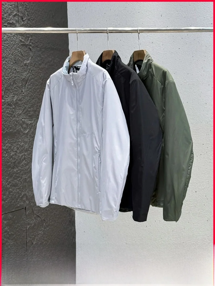 

Outdoor Men's Lightweight Waterproof Windproof Warm Cotton Jacket Silver Ion Heat Reflection Standard Fit Polyester Zi...