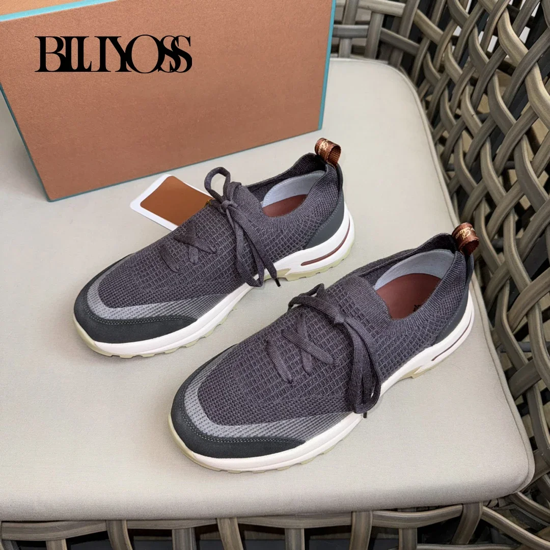 BLLIYOSS Men Knitted Sports Shoes 2024 New Wish Wool Blend Fabric Production High Quality Old Money  Outdoors Classics European