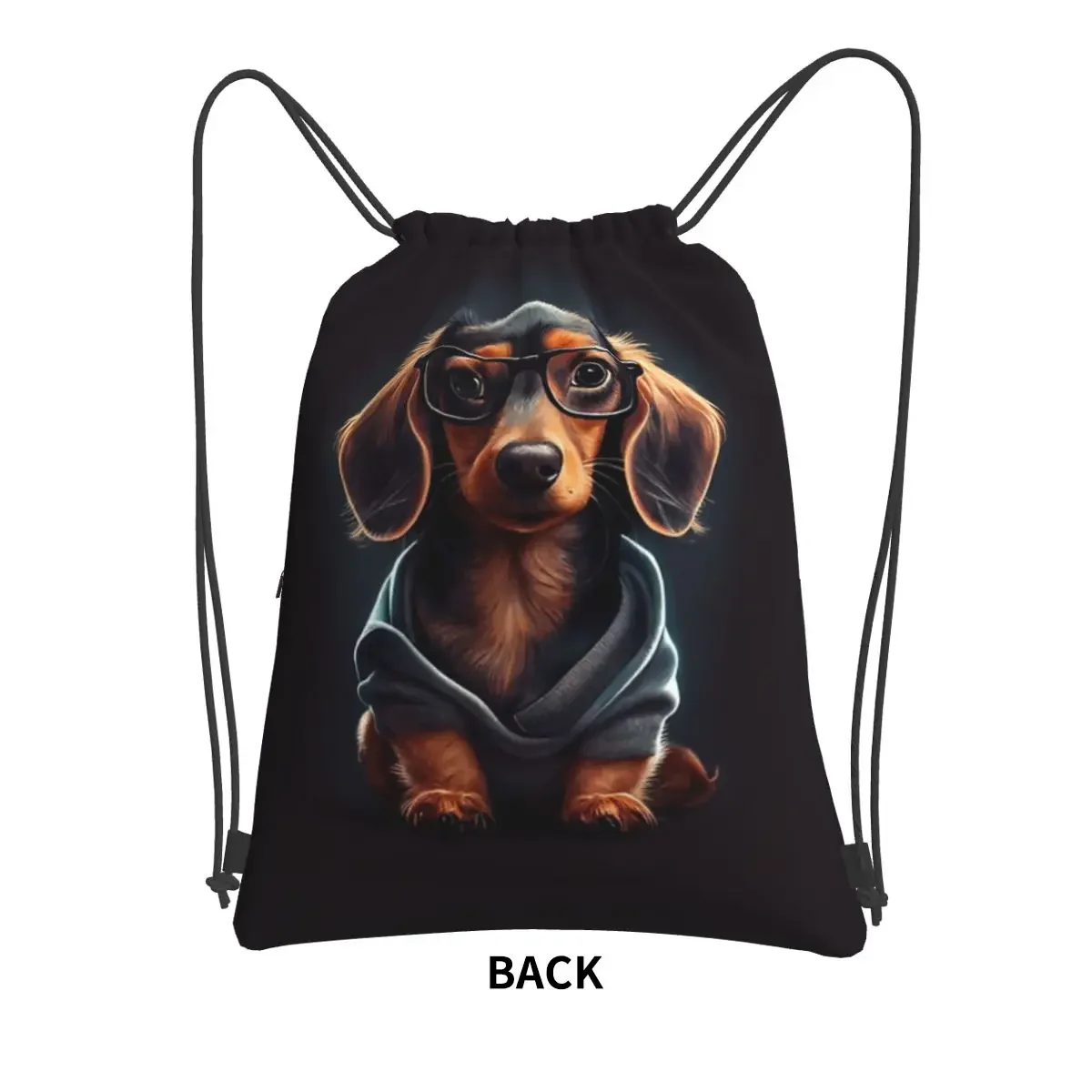 Mochila portátil para amantes de los perros, bolso con cordón, informal, con bolsillo para libros, para estudiantes escolares