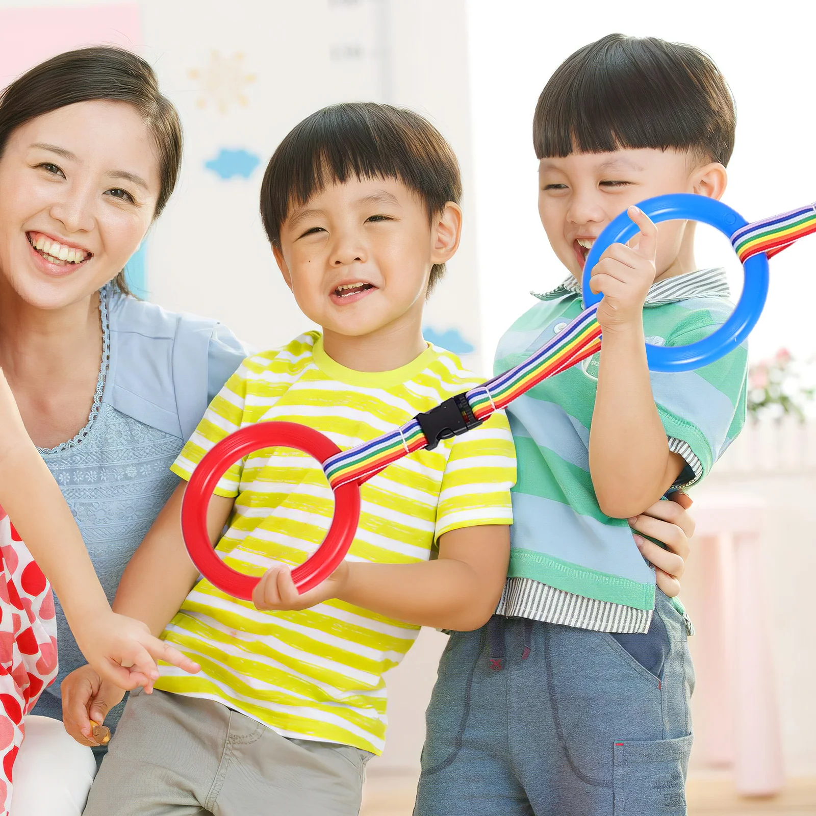 

12Pcs Kids Anti Lost Rope Colorful Loops Safety Walking Leash for Toddlers Outdoor Group Activities Preschool Daycare