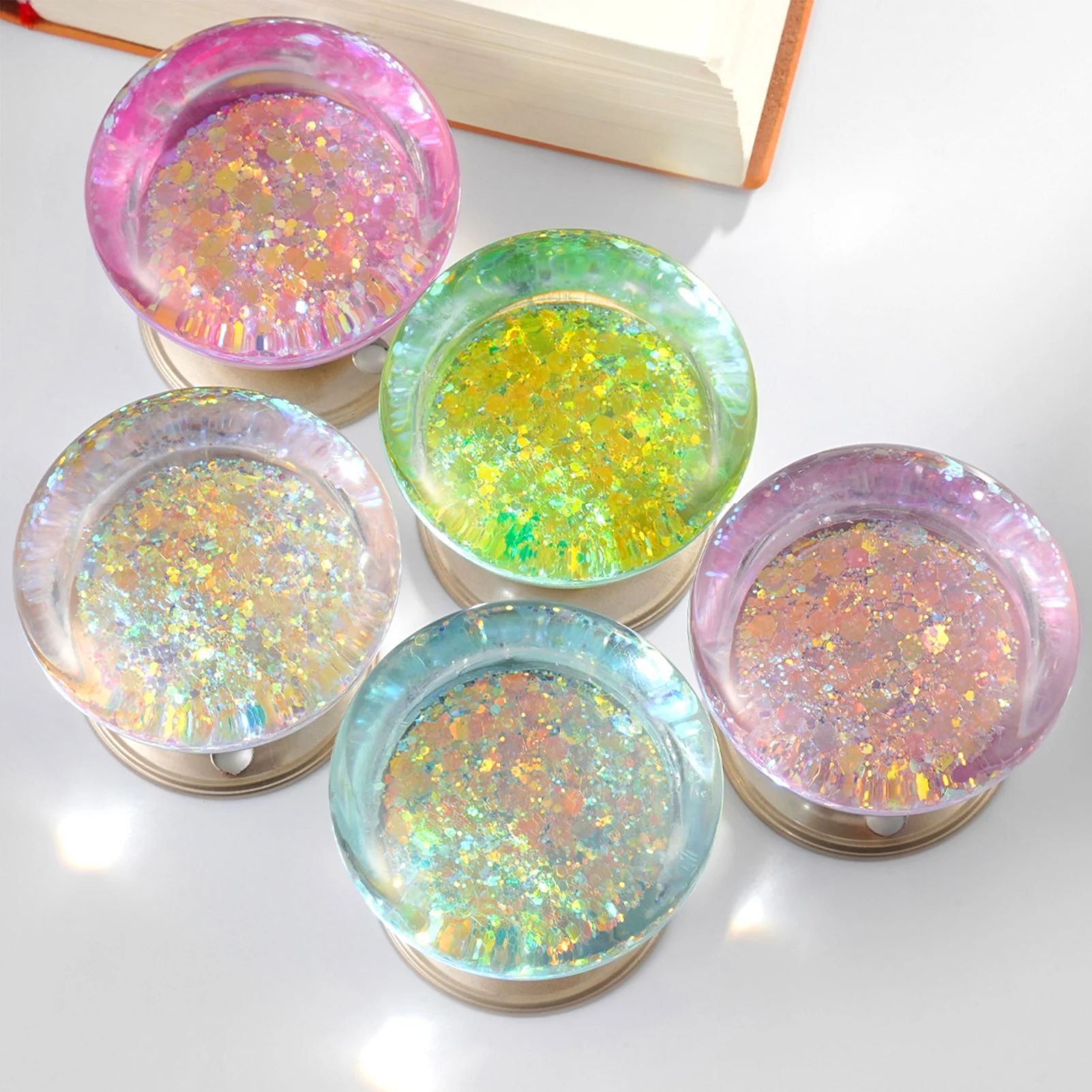 4.8x4.5cm Door Handle Exquisite Transparent Resin Door Handle For Cabinet Cupboard Wardrobe Creative Crystal Ball Shaped Handle
