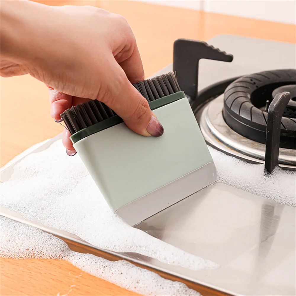 Dual-use Mirror Wiper Cooktop Table Cleaning Scraper Toilet Mirror Scraper No Dead Angle Slot Groove Brush Home Cleaning Tool