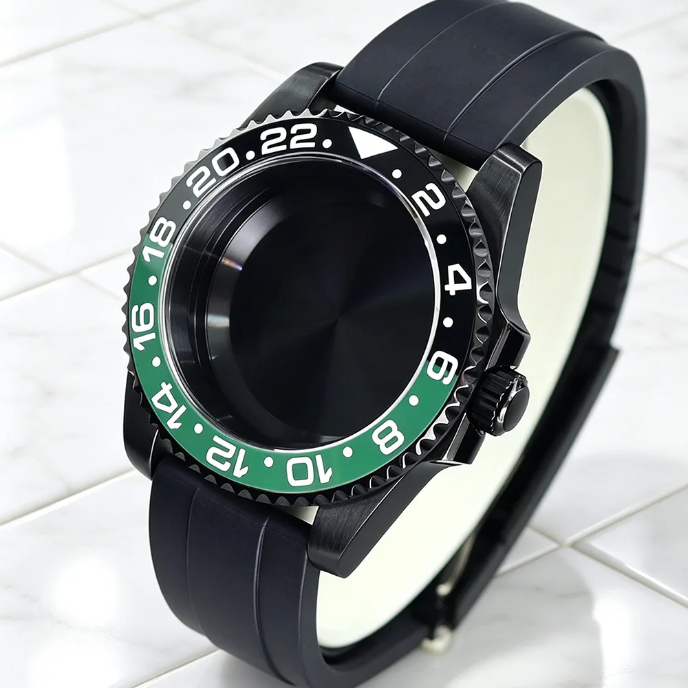 40mm Sapphire Watch Case For Seiko NH35 NH36 NH34 Miyota8215 ETA2824 Movement Sub/Gmt Sloping 38mm Bezel Insert Classic NH35 Cas