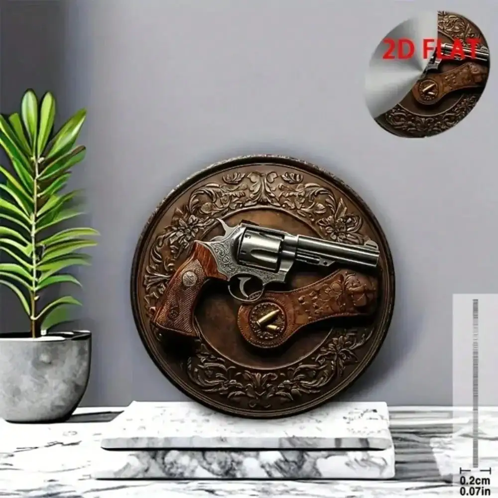 Réplica de revolver occidental: pistola de vaquero vintage, aleación de aluminio con funda de cuero, colección de decoración de regalo
