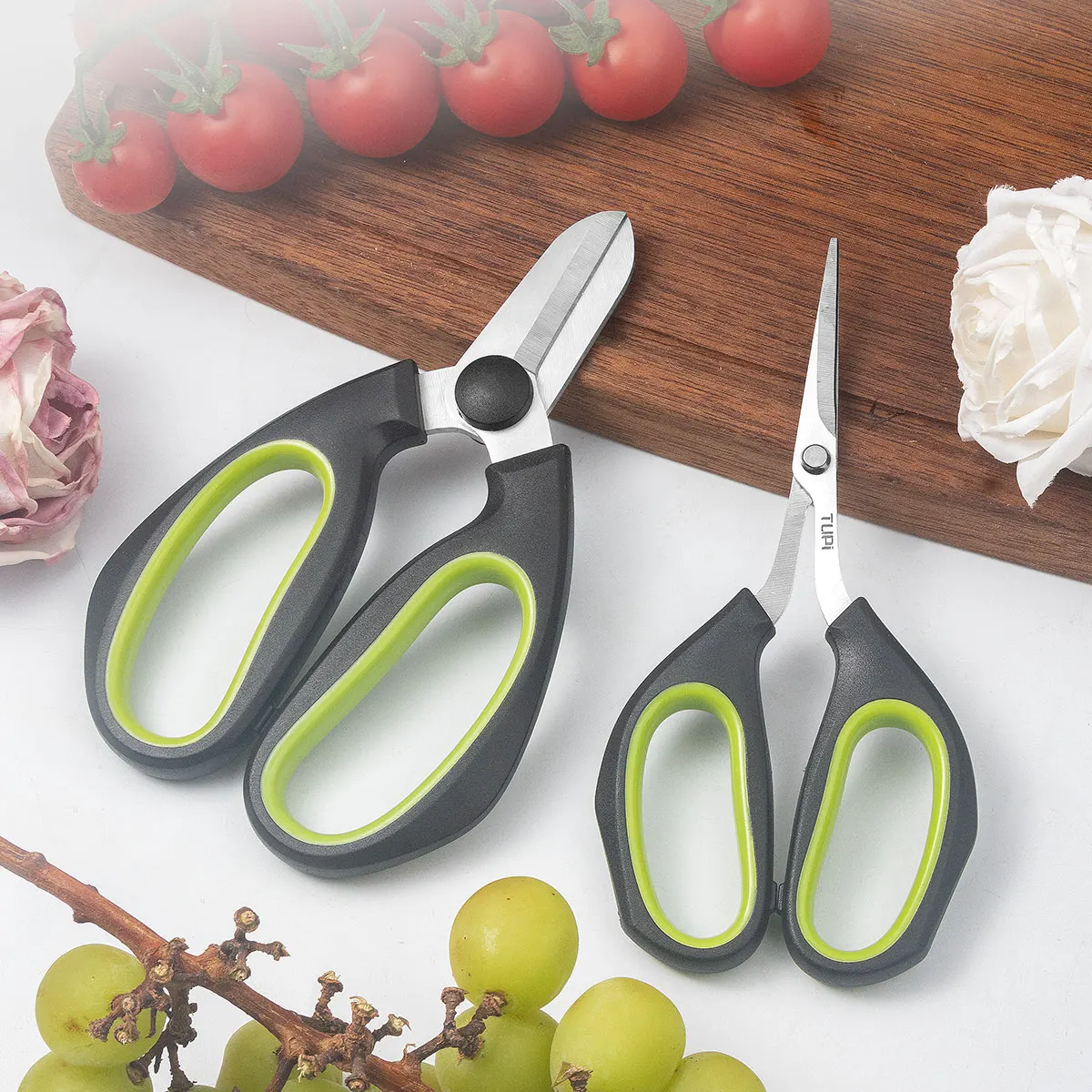 Gardening Scissors Pruning Shears, Florist Snips for Plants Flowers, Stainless Steel Blade, Grafting Trimming Tool for Garden