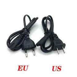 2Pin Prong US EU to C7 C8 Extension Cable LED Light Power Cord American European  Laptop Power Cable For PS4 1M 1.5M