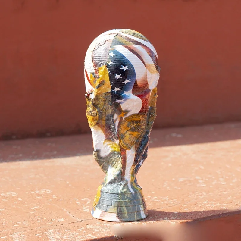

2026 USA Canada Mexico Soccer Tournament Trophy Replica Resin Trophy Decor Soccer Championship Memorabilia Gift for Fans