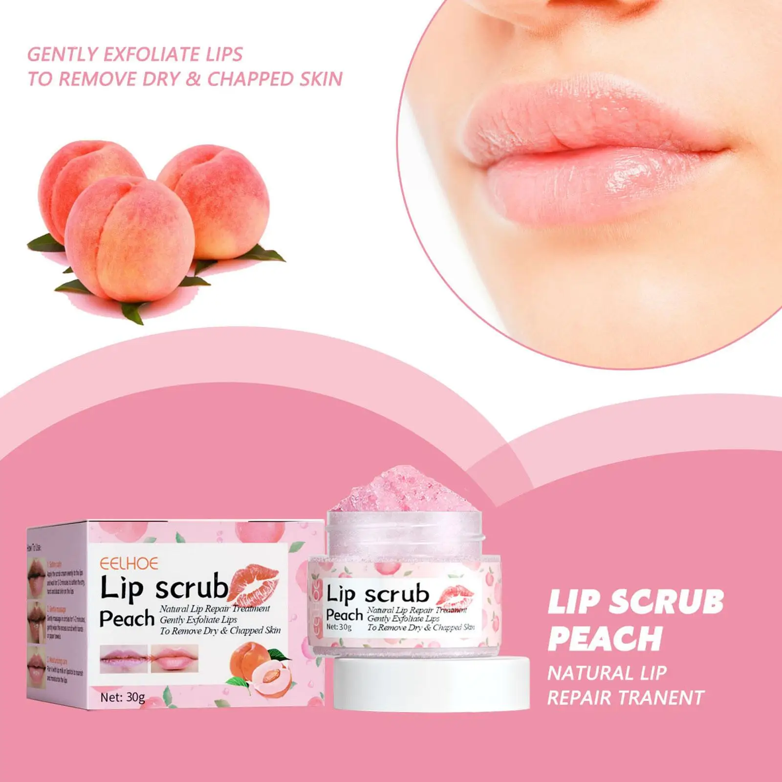 

Lip Care Scrub Cream Lip Mask Lip Sleep Mask Night Peach Gloss Lip Balm Lip Sleeping Bleach Cream Moisturizing Maintenance P0I2