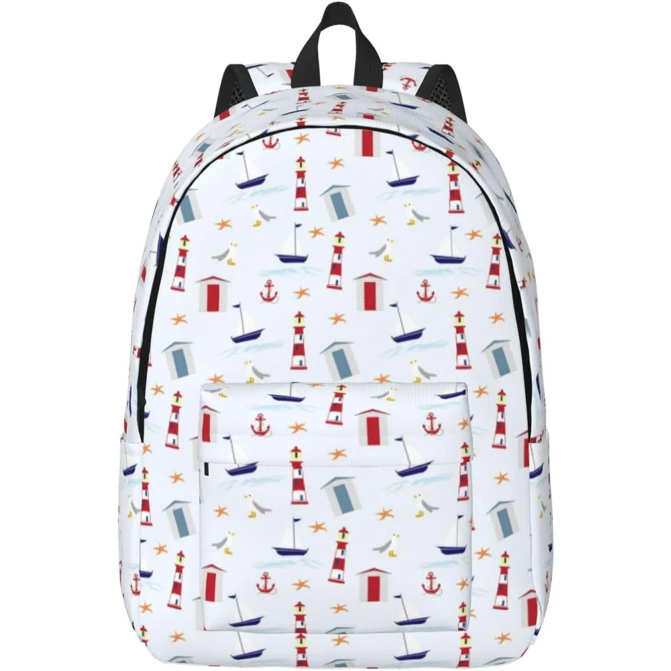 

Travel Laptop Backpack - Nautical Lighthouse Sailboat Computer Canvas Backpack Bag with Adjustable Straps