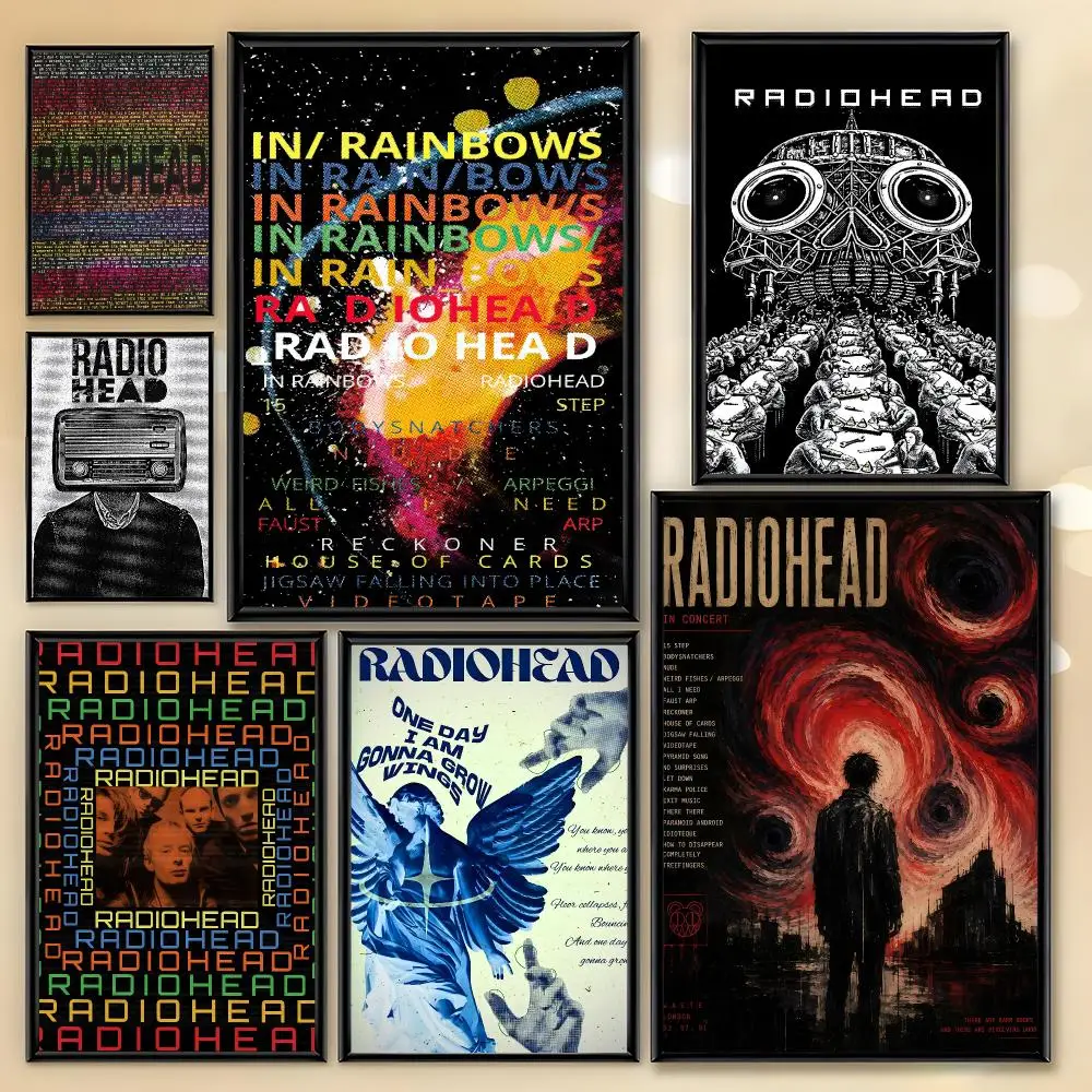 Band R-Radiohead Album Poster HD Art Sticky Wall Room Decor Home Waterproof Home Living Bar Aesthetic Decoration