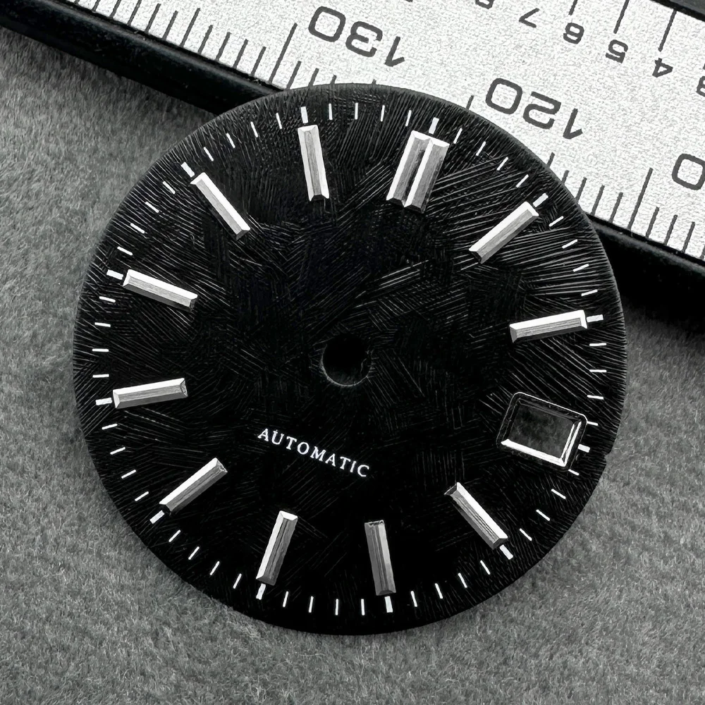 28.5mm Textured Dial Watch Modification Accessories Fit NH35/NH36 Movements Customizable Logo No Luminous Dial