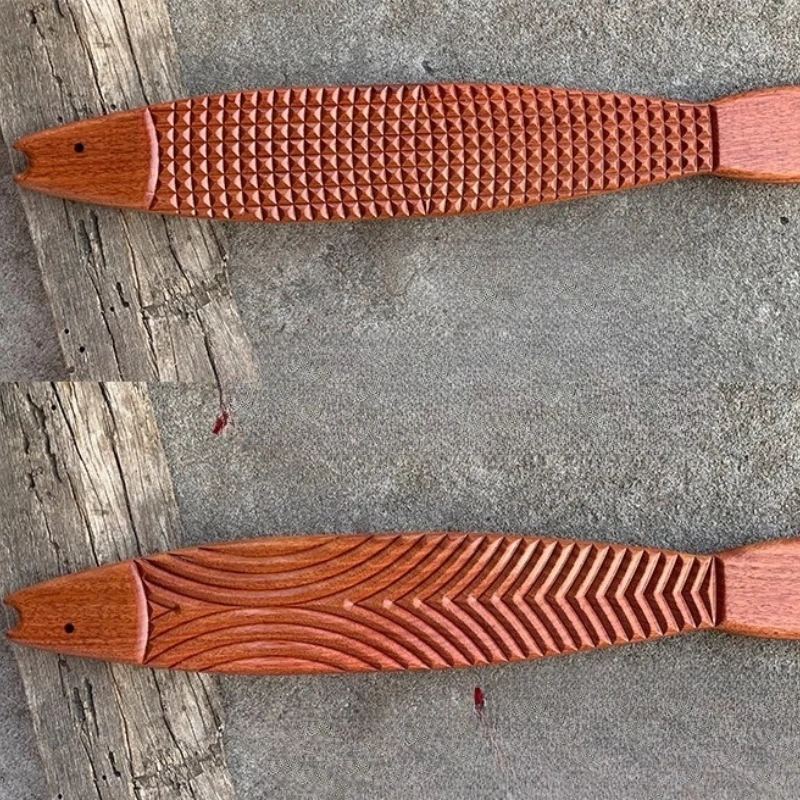 ‌‌Solid Wood Massage Board,Rosewood Back Massage Stick,Realistic Fish Shape Tuina Tool,Professional Beauty Salon Massage Device