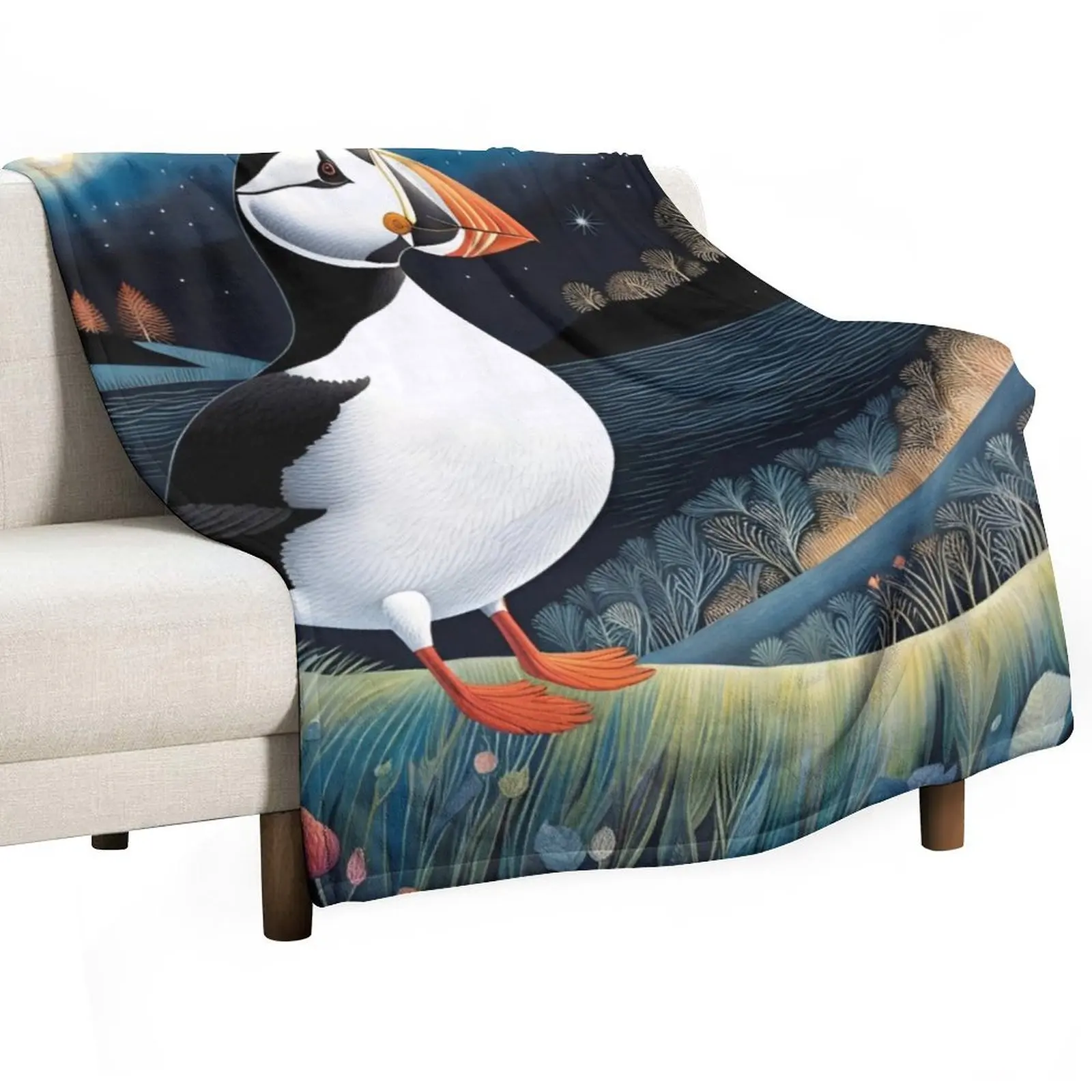 Puffin Throw Blanket Luxury Designer Bed Fashionable funny gift Blankets Sofas Of Decoration Hair halloween Blankets