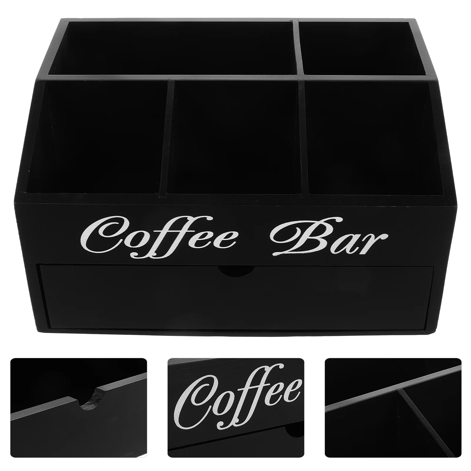 

Countertop Storage Box Baskets Coffee Condiment Organizer Bag Station for Office