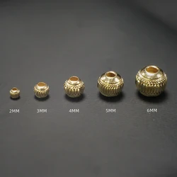 Pure 18k Gold Lantern Bead Necklace Bracelet Anklet Earrings DIY Accessories Au750 Gold Spacer Beads Fine Jewelry Components