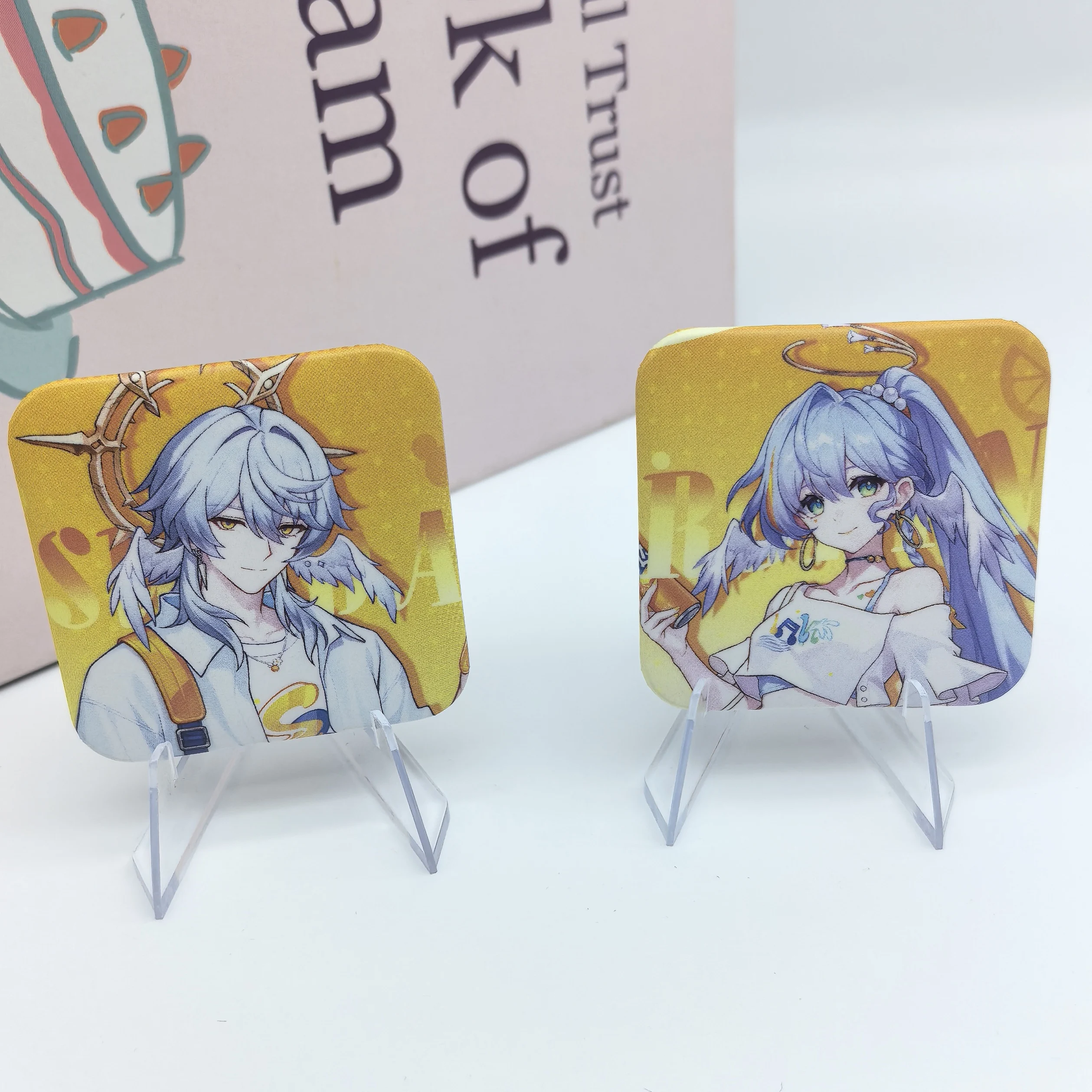 1PC Game Honkai: Star Rail Robin Sunday Square Badge Brooch Pin for Boy Girl Clothes Decoration Gift Anime Cosplay Accessory Cut