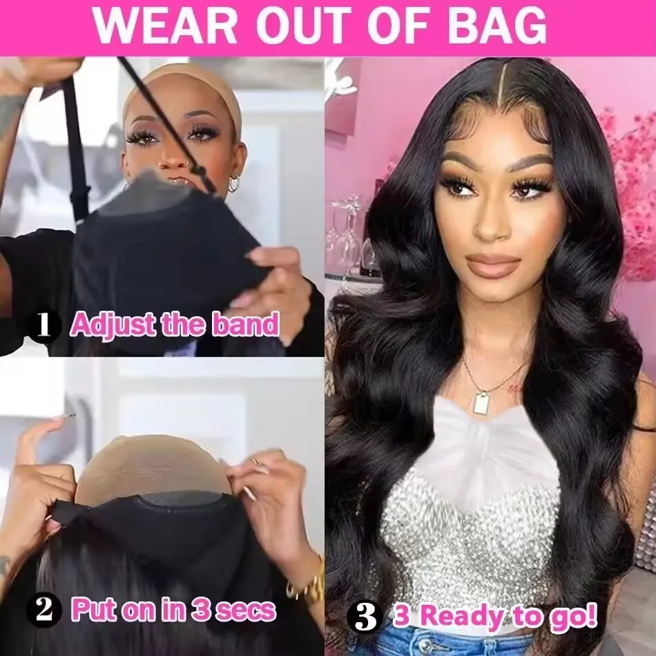 الرباط الجسم موجة ارتداء والذهاب غلويليس شعر مستعار 100% شعر الإنسان البرازيلي 7x5 الدانتيل إغلاق الجبهة الباروكات للنساء السود #4