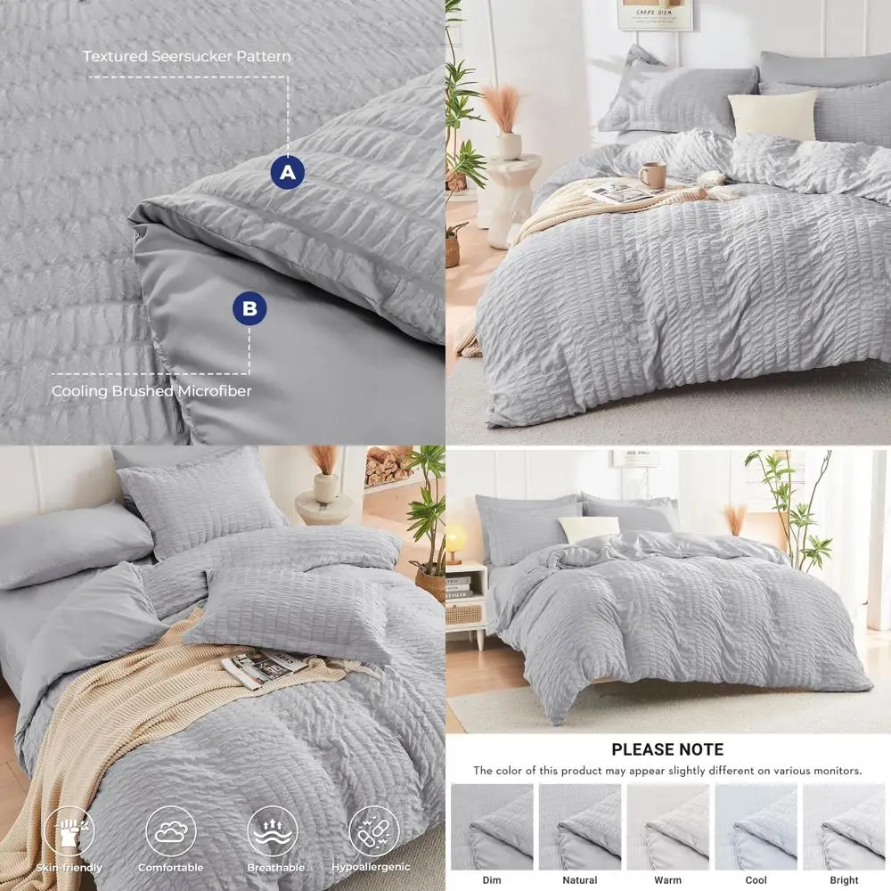 

Роскошный всесезонный комплект одеял королевского размера из 7 предметов из сирсакера, полное постельное белье с простынями, наволочками и шамс