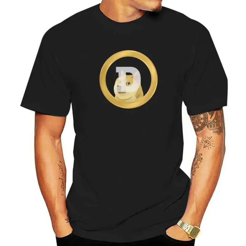 Doge Dogecoin Men's o-neck T-shirt Breathable Loose t-shirts T Shirt for Big Tall Man Short Sleeve Clothing 6XL 5XL