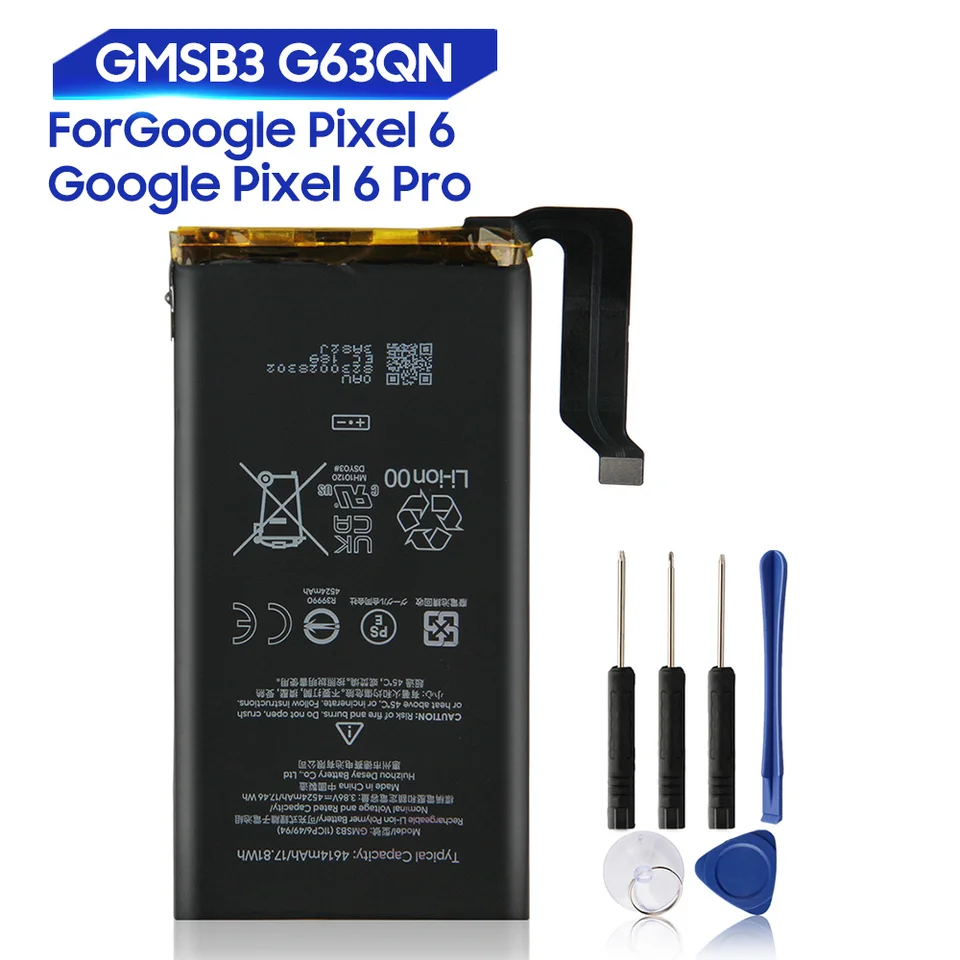 Batería Original de Repuesto para Google Pixel 6 Pro Pixel 6 Pro 6A Pixel 6A GMSB3 G63QN GLU7G Batería Genuina para Teléfono