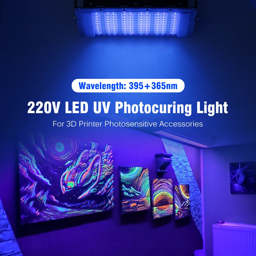 Led 300W Purple Light 365nm UV Curing Lamp 395nm Fluorescent Detection Lamp Shadowless Glue UV Curing lamp Green Oil Resin