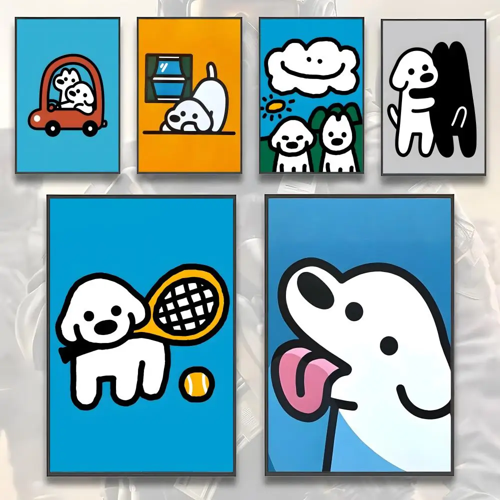 Art For Dog 1Korea Art Matsui Poster HD-Kunstposter, selbstklebend, für die Wand, wasserfest, für Zuhause, Wohnzimmer, Schlafzimmer, Bar, ästhetische Dekoration