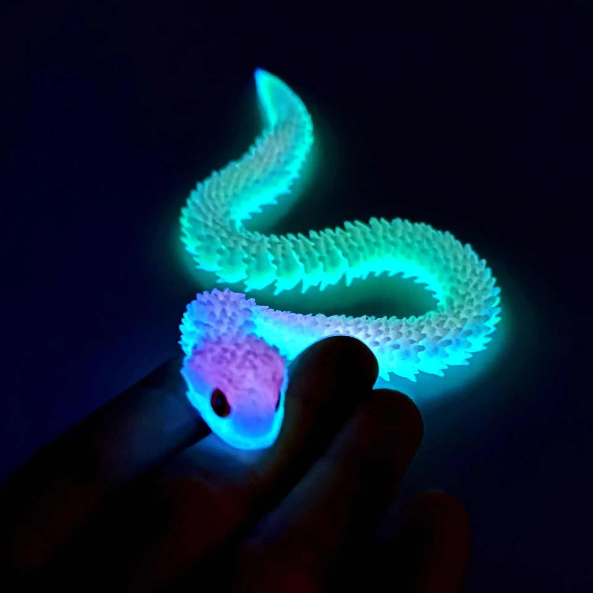 3D Printed Toys Snake Movable Stress Relief Fidget Toy Funny Simulation Snake Action Figure Desktop Ornament Christmas Gift ﻿