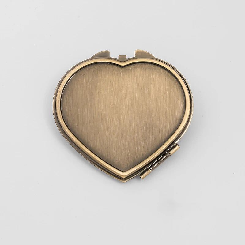 5pcs 67mm Heart Shape Folding Compact Mirror Pocket Makeup Mirror Pocket Mirror For DIY Jewelry Accessories Making Accessories