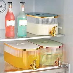 Large Cold Kettle Refrigerator With Faucet Lemonade Bottle Drinkware Kettle Pot Beverage Dispenser Home Cool Water Jug Bucket
