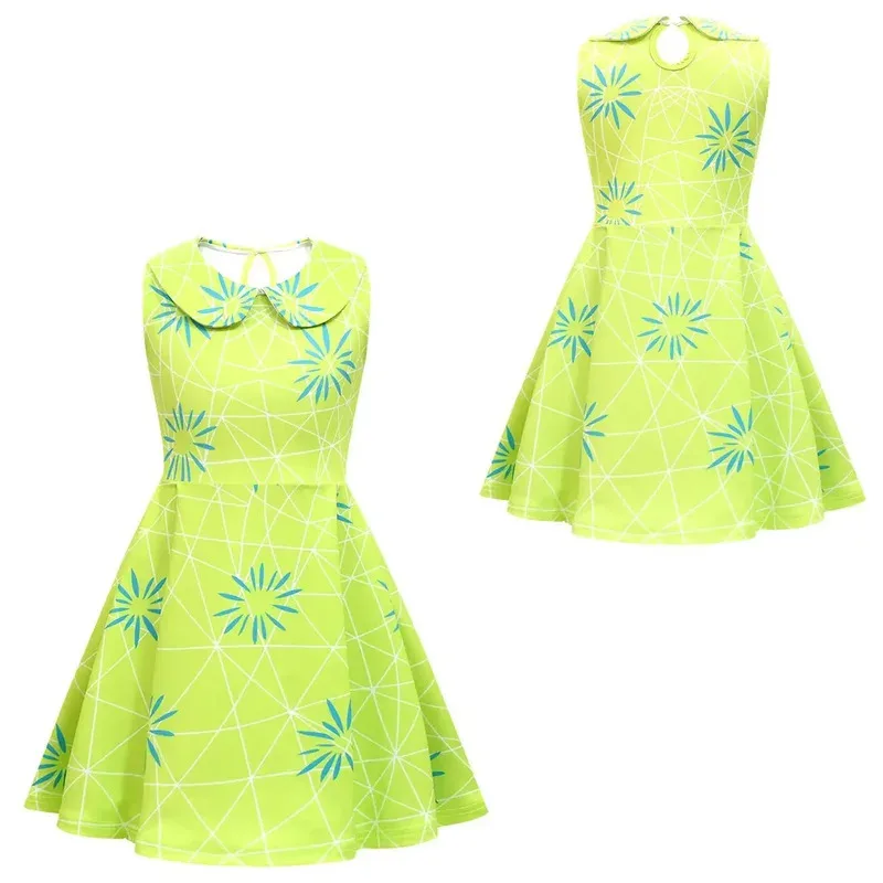Picture 3: Inside Out2 Cosplay Kids Dress Costume Movie Disgust Joy Roleplay Yellow Dress Bag Wig Suits Children Halloween Party Suit Party