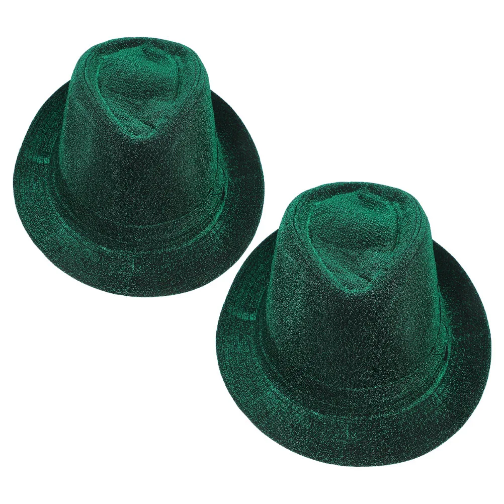 

2Pcs Hat St Patricks Day Glitter Fabric Comfortable Irish Top Hat Party Festival Cosplay Accessory St Patrick's Day Hats
