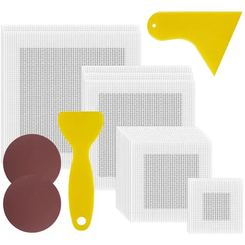 21Pcs Mesh Wall Repair Patch Drywall Repair Kit 2/4/6/8inch Fiberglass Mesh Crack Patch Self Adhesive Drywall Repair Kit