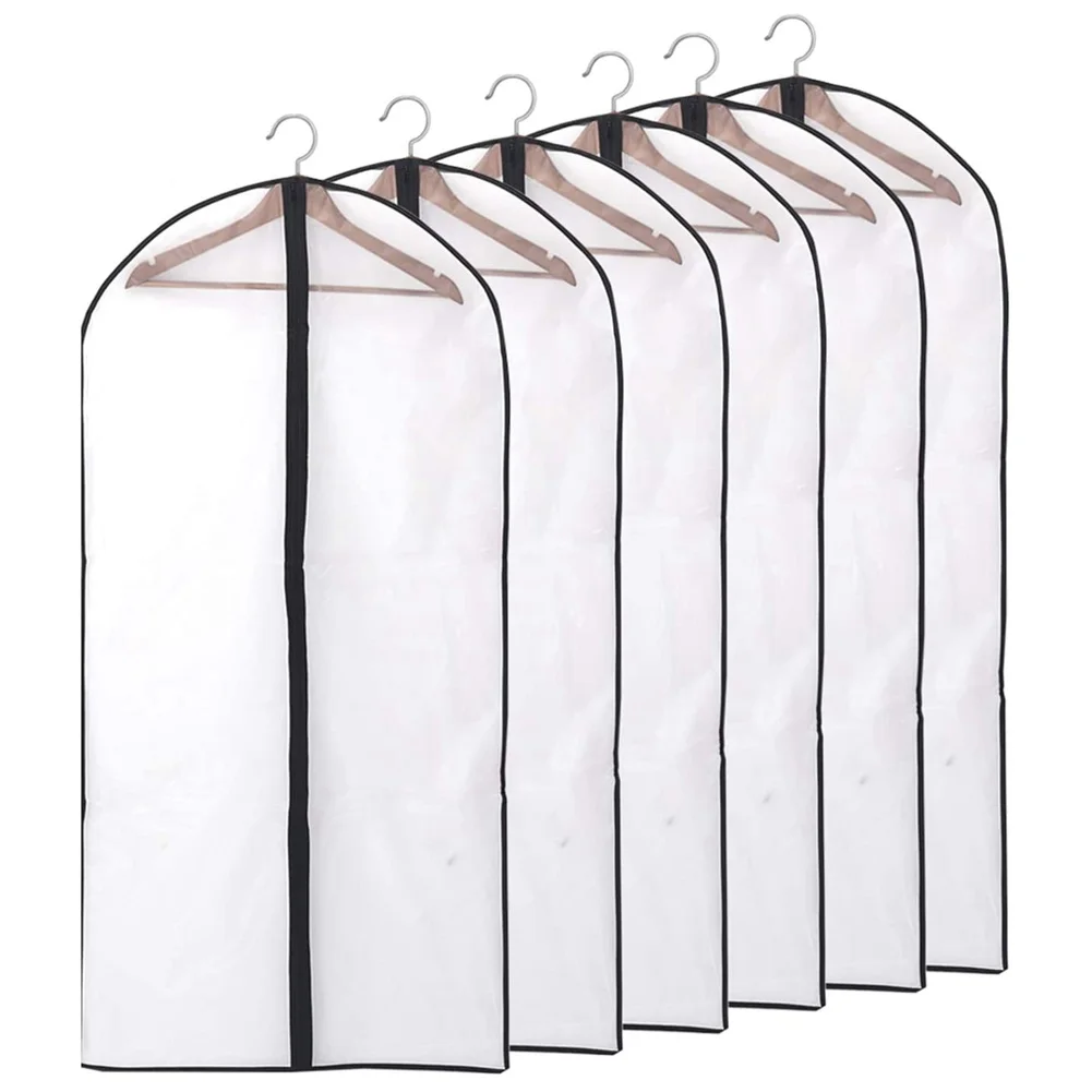

Hot Garment Covers Dustproof Clothes Covers Moth Proof Coat Bag With Zip PEVA Translucent Dress Cover Waterproof Anti-Mite