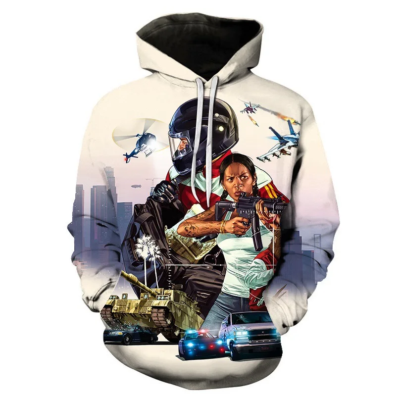 Grand Theft Auto Game 5 Hoodie GTA 3D Print Men Women Streetwear Hoodies Oversized Pullovers Hooded Sweatshirts Kid Top Clothing