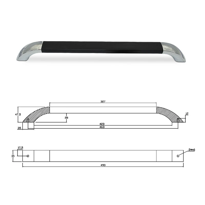 

Motorhome illuminated armrest with door handle 12V LED warm leather covering RV accessories