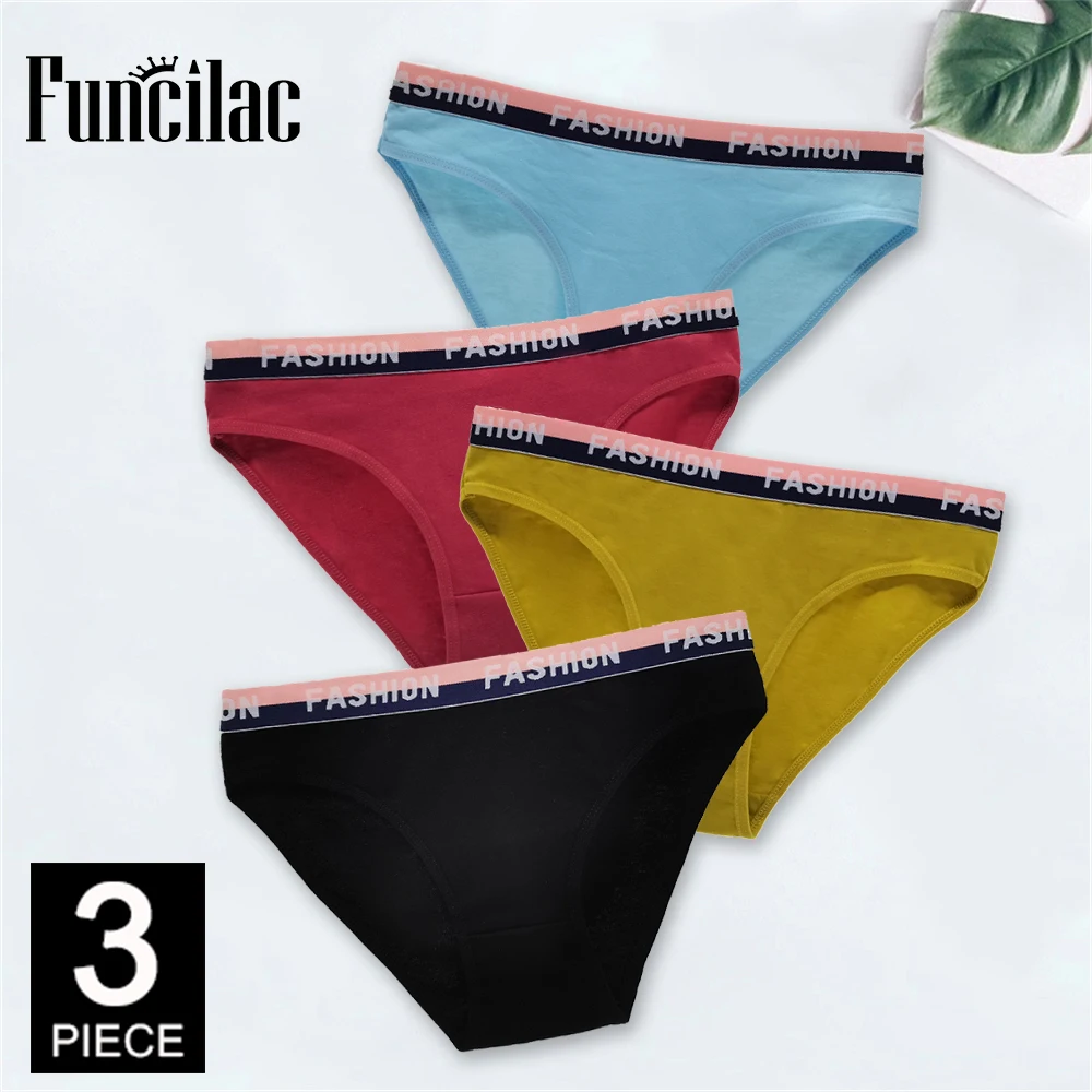 Women\'s Panties Cotton Panty Sexy Underwear Solid Color Briefs Female Underpants Intimates Women Lingerie 3 Pcs/lot