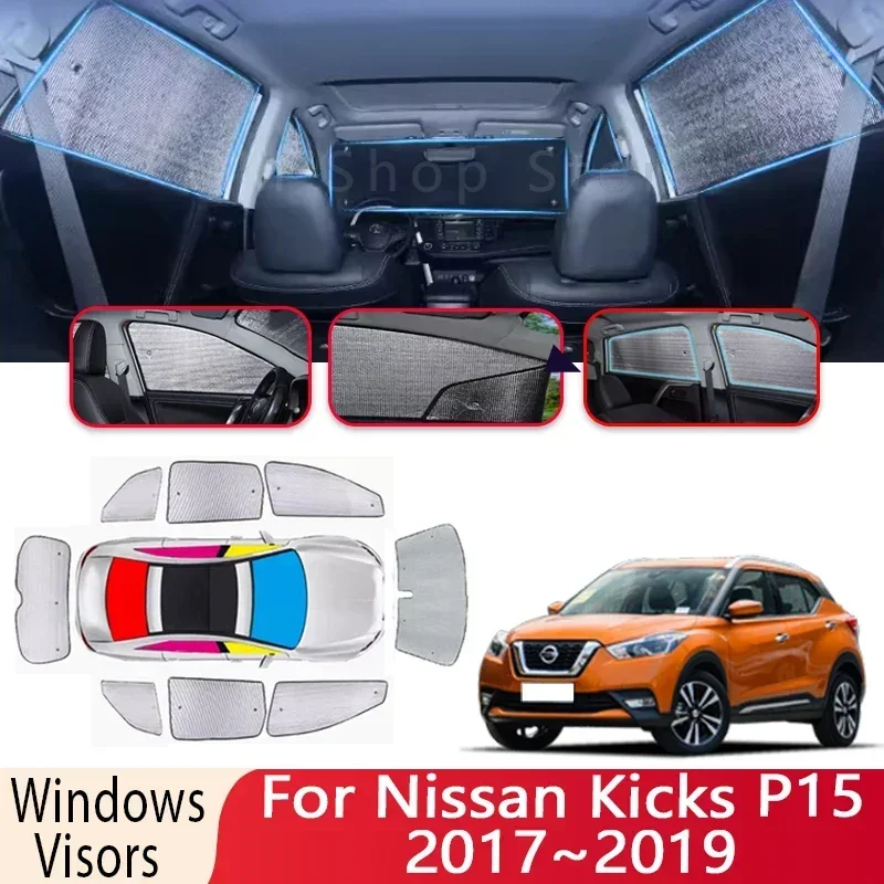 Car Sun Shade For Nissan Kicks P15 2017 2018 2019 Car Windshield Sunshade Heat Insulation Auto Sun Protection Visor Accessories