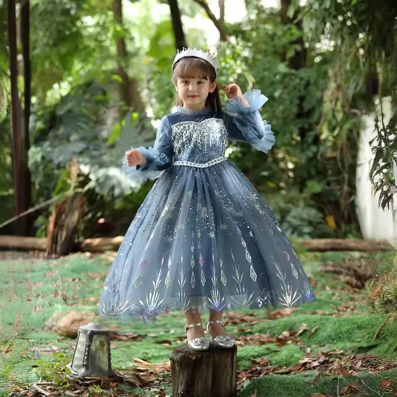 RT01 блестящее платье принцессы из фильма «Холодное сердце» Эльзы для дня рождения, косплея на Хэллоуин, нарядное пасхальное платье * JK2