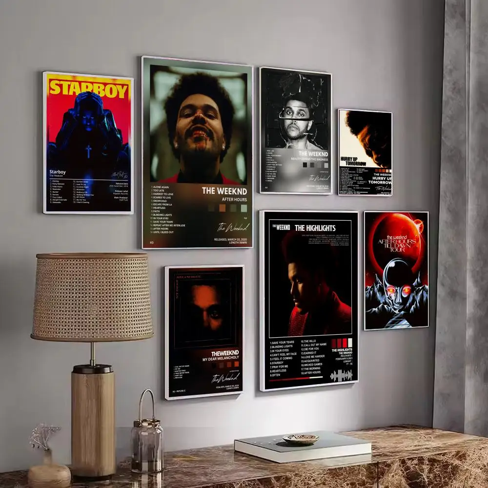 Rapper Music Album The W-Weeknd Poster Decorative Stickers Wall Art Mural Photo Design for Home Living Room Hallway Decor Gift
