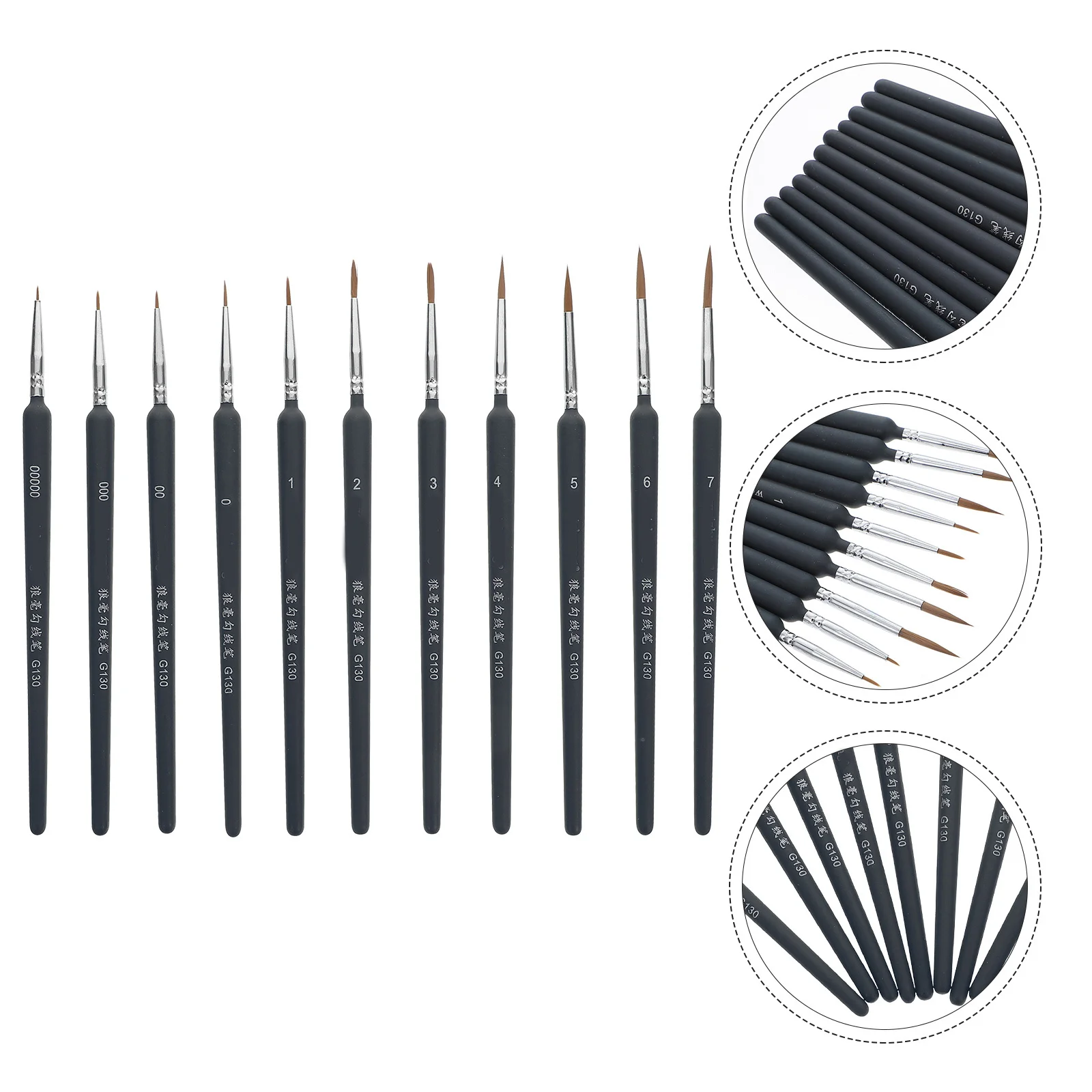 

11 Pcs Oil Painting Hand-painted Pen Brush Fine Detail Brushes Mini for Miniature Small