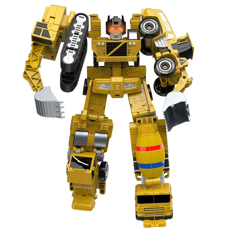 Transformation and Combination Robot Toy Large Alloy Engineering Car Five in One Assembled Car Model for Kids