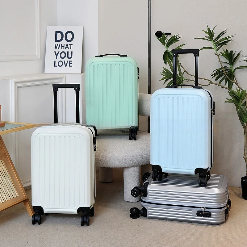 new-20-inch-men's-luggage-high-aesthetic-carry-on-suitcase-trendy-password-lock-travel-bag-casual-travel-style-pc-material