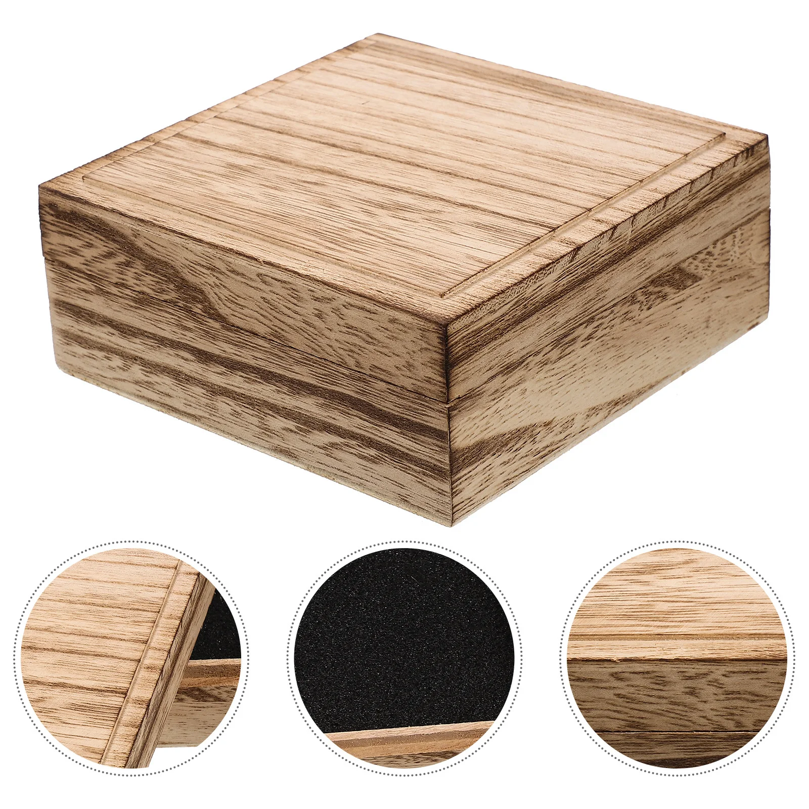 صندوق مجوهرات خشبي حقيبة تخزين حلية صغيرة للأقراط والقلائد والخواتم منظم سطح المكتب حامل أشتات خشبي