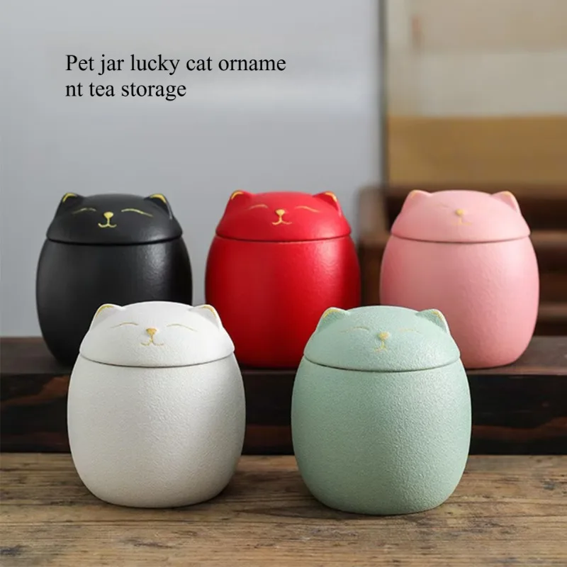 

Pet Memorial Urn - 200ml Ceramic Dog/Cat Ashes Container, Keepsake Storage Box with Lid, Funeral Cremation Urn for Pets