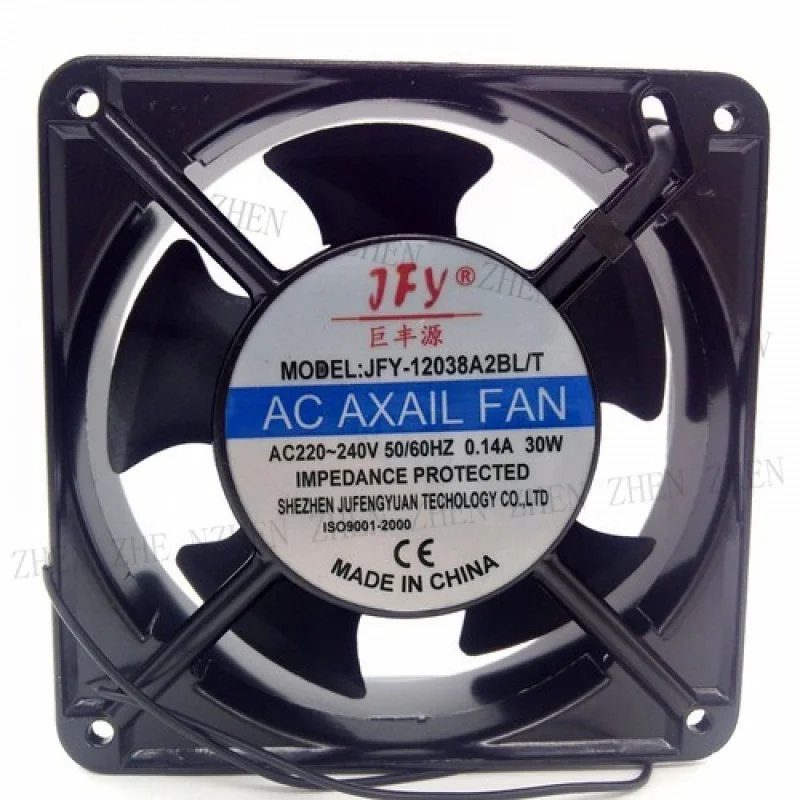 Y    1 PCS New for  JFY JFY-12038A2BL/T 220V 0.14A 2 Wire Aluminum frame AC AXAIL Fan # QW.