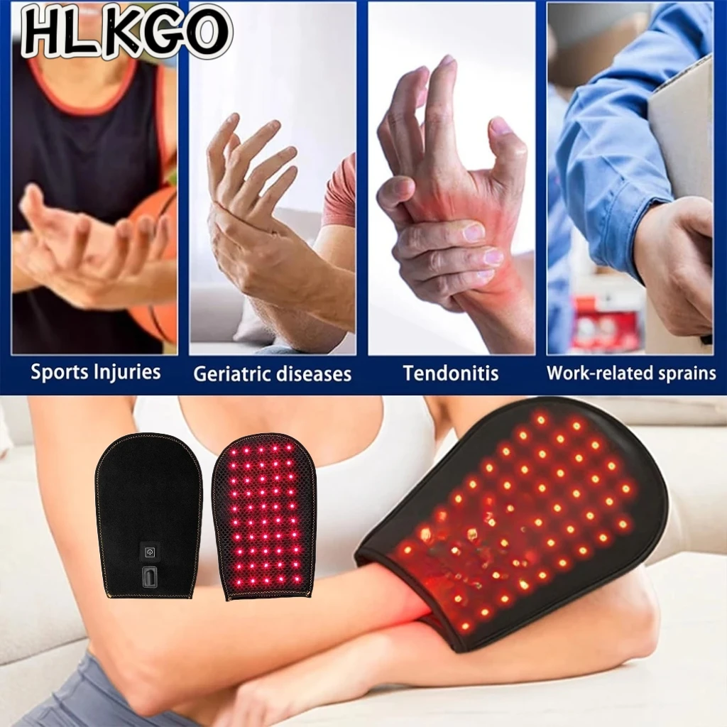 Advanced Red Light Therapy Gloves for Carpal Tunnel & Arthritis, 660nm 850nm Rechargeable Infrared Device for Hand Pain