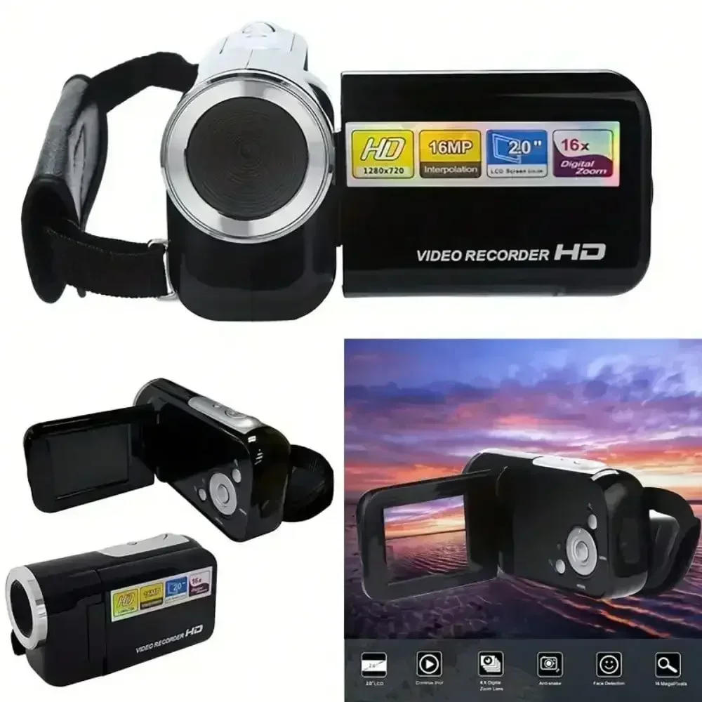 16MP Mini DV Camcorder – 2.0" LCD, 4x Digital Zoom, LED Flash