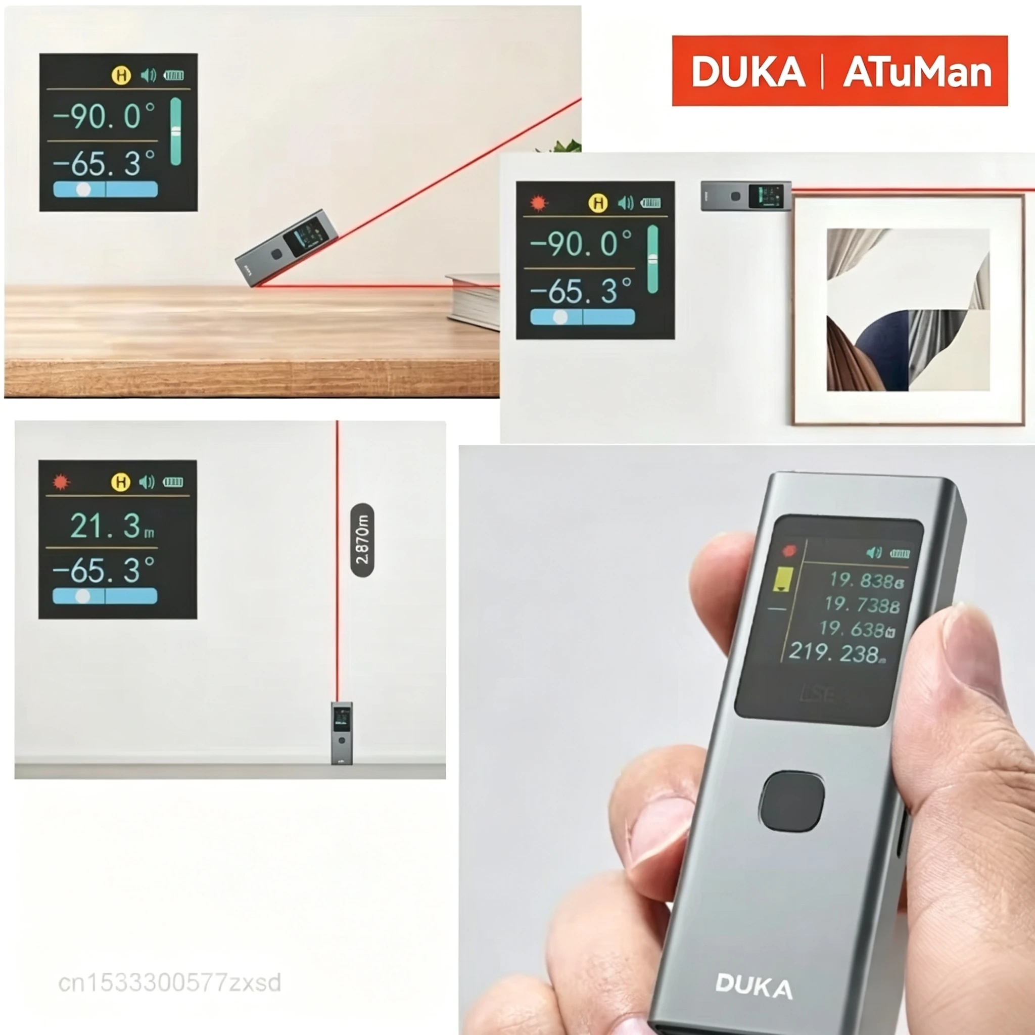 DUKA ATuMan Mini Laser Rangefinder 40m LS6 Distance Angle Meter Measuring Tools Portable Rechargeable Laser Line Marker