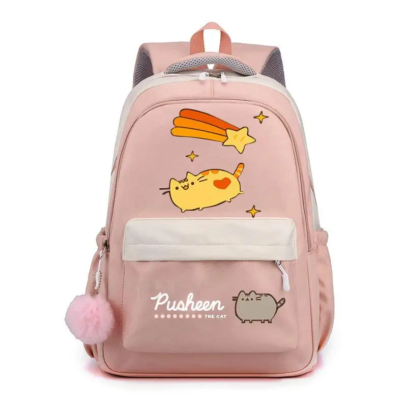 New Fat Cat Backpack Sweet Soft Large Capacity Student Schoolbag College Students Patchwork Laptop Simple Mochilas