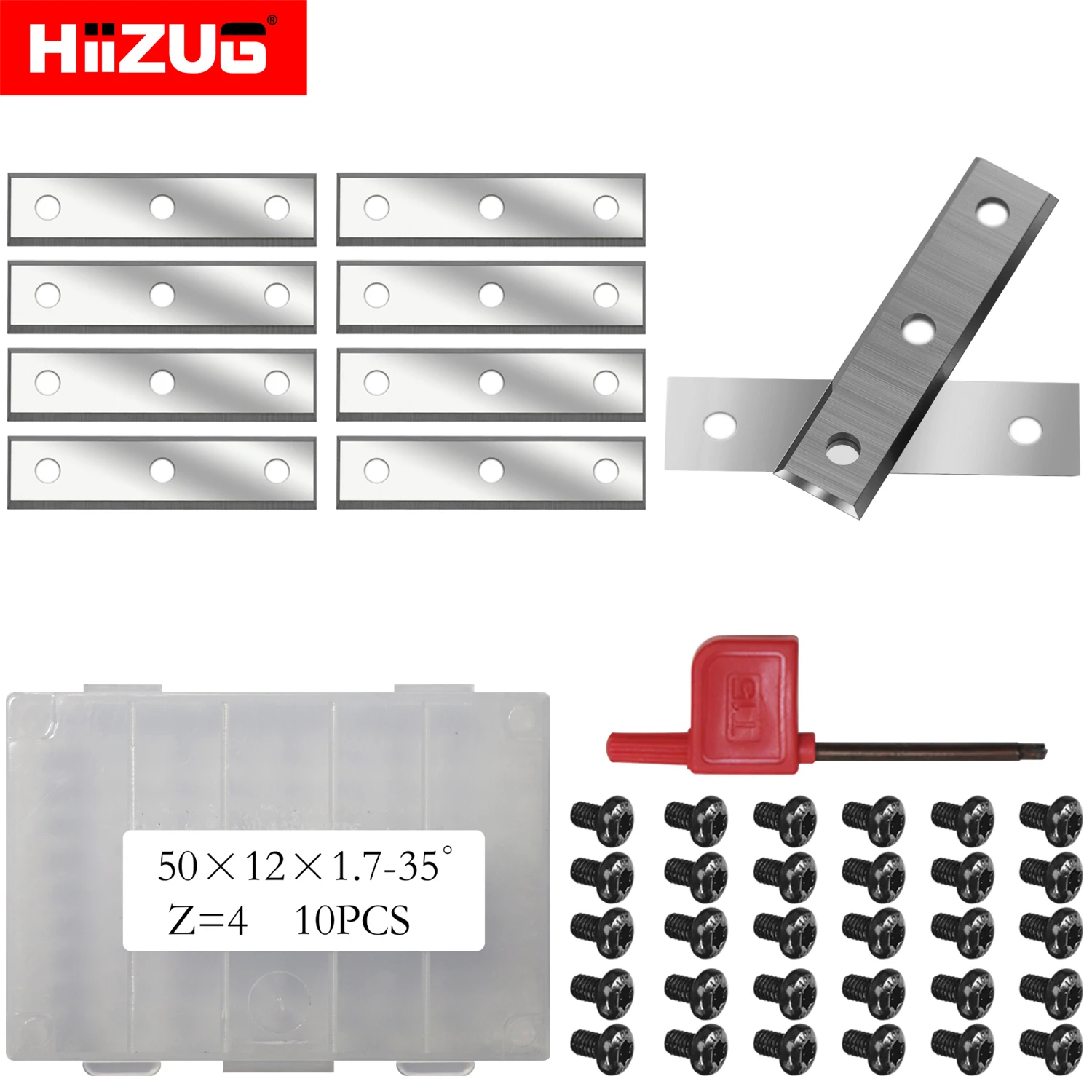 Imagem -02 - Carbide Insere Cortador para Plaina Helicoidal Espiral Cortador Cabeças de Pintura Raspador Carpintaria Router Bit 4-edge 50 mm 10 Pcs